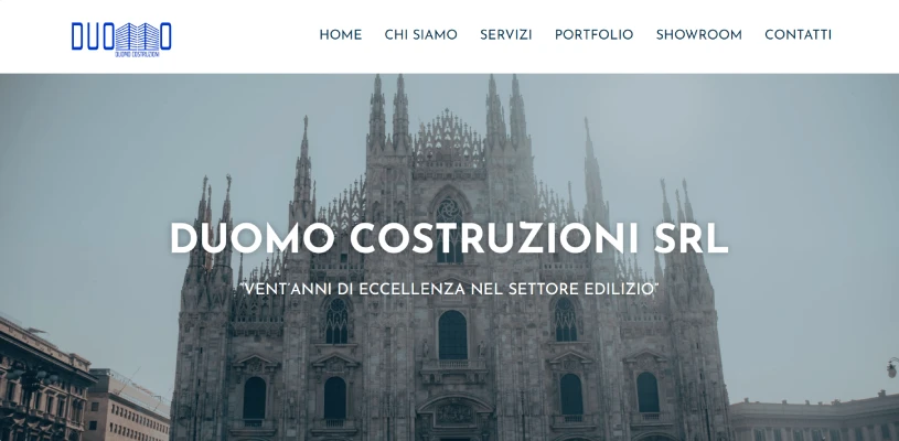 Sito vetrina per Duomo Costruzioni Srl, esempio di creazione sito web per impresa edile.