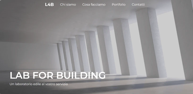 Sito vetrina per LAB FOR BUILDING, realizzazione sito web per studio tecnico.