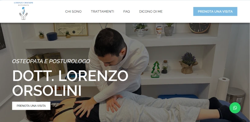 Landing page per Osteopata Lorenzo Orsolini, esempio di creazione sito web professionale.